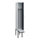 C+P Spind Classic PLUS, Bank, 1 Abteil, 2120x300x815mm, 7035/7016 Verschluss Sicherheits-Drehriegel 4 Garderobenhaken Trennwand mittig Dekor Banklatten RAL 7035 Lichtgrau Sitzbanktyp auskragend-2