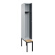 C+P Spind Classic PLUS, Bank, 1 Abteil, 2120x300x815mm, 7035/7016 Verschluss Zylinderschloss 3 Garderobenhaken   Sitzbanktyp untergebaut-2