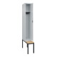 C+P Spind Classic PLUS, Bank, 1 Abteil, 2120x300x815mm, 7035/7035 Verschluss Zylinderschloss 3 Garderobenhaken   Sitzbanktyp untergebaut-2