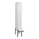 C+P Spind Classic PLUS, Bank, 1 Abteil, 2120x300x815mm, 9016/9016 Verschluss Zylinderschloss 3 Garderobenhaken  Dekor Banklatten RAL 9010 Reinweiß Sitzbanktyp auskragend-1