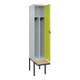 C+P Spind Classic PLUS, Bank, 1 Abteil, 2120x400x815mm, 7035/0024 Verschluss Sicherheits-Drehriegel 4 Garderobenhaken Trennwand mittig  Sitzbanktyp auskragend-2