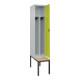 C+P Spind Classic PLUS, Bank, 1 Abteil, 2120x400x815mm, 7035/0024 Verschluss Zylinderschloss 4 Garderobenhaken Trennwand mittig  Sitzbanktyp untergebaut-2