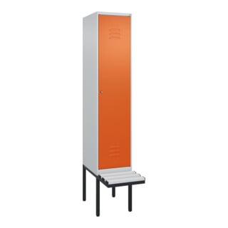 C+P Spind Classic PLUS, Bank, Zylinderschloss, 4 Garderobenhaken, Dekor, auskragend
