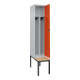 C+P Spind Classic PLUS, Bank, 1 Abteil, 2120x400x815mm, 7035/2004 Verschluss Zylinderschloss 4 Garderobenhaken Trennwand mittig  Sitzbanktyp untergebaut-2