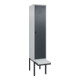C+P Spind Classic PLUS, Bank, 1 Abteil, 2120x400x815mm, 7035/7016 Verschluss Sicherheits-Drehriegel 4 Garderobenhaken Trennwand mittig Dekor Banklatten RAL 7035 Lichtgrau Sitzbanktyp auskragend-1