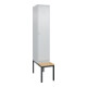 C+P Spind Classic PLUS, Bank, 1 Abteil, 2120x400x815mm, 7035/7035 Verschluss Zylinderschloss 4 Garderobenhaken Trennwand mittig  Sitzbanktyp untergebaut-1