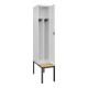 C+P Spind Classic PLUS, Bank, 1 Abteil, 2120x400x815mm, 9016/9016 Verschluss Zylinderschloss 4 Garderobenhaken Trennwand mittig  Sitzbanktyp untergebaut-2