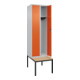 C+P Spind Classic PLUS, Bank, 2 Abteile, 2120x600x815mm, 7035/2004 Verschluss Zylinderschloss 3 Garderobenhaken   Sitzbanktyp untergebaut-2