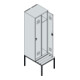 C+P Spind Classic PLUS, Bank, 2 Abteile, 2120x600x815mm, 7035/5023 Verschluss Sicherheits-Drehriegel 3 Garderobenhaken  Dekor Banklatten RAL 7035 Lichtgrau Sitzbanktyp untergebaut-5