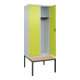 C+P Spind Classic PLUS, Bank, 2 Abteile, 2120x800x815mm, 7035/0024 Verschluss Zylinderschloss 4 Garderobenhaken   Sitzbanktyp untergebaut-2