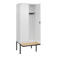 C+P Spind Classic PLUS, Bank, 2 Abteile, 2120x800x815mm, 9016/9016 Verschluss Zylinderschloss 4 Garderobenhaken   Sitzbanktyp auskragend-2