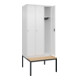 C+P Spind Classic PLUS, Bank, 3 Abteile, 2120x900x815mm, 9016/9016 Verschluss Zylinderschloss 3 Garderobenhaken   Sitzbanktyp untergebaut-1