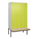 C+P Spind Classic PLUS, Bank, 4 Abteile, 2120x1200x815mm, 7035/0024 Verschluss Zylinderschloss 3 Garderobenhaken   Sitzbanktyp auskragend-1