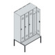 C+P Spind Classic PLUS, Bank, 4 Abteile, 2120x1200x815mm, 7035/2004 Verschluss Sicherheits-Drehriegel 4 Garderobenhaken Trennwand mittig  Sitzbanktyp untergebaut-2