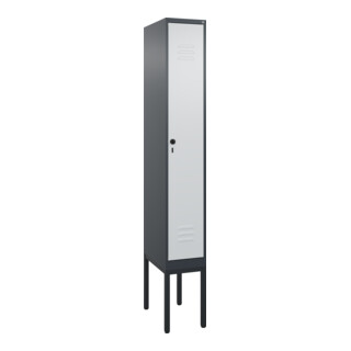 C+P Spind Classic PLUS, Gestell, Sicherheits-Drehriegel, 4 Garderobenhaken, Trennwand mittig