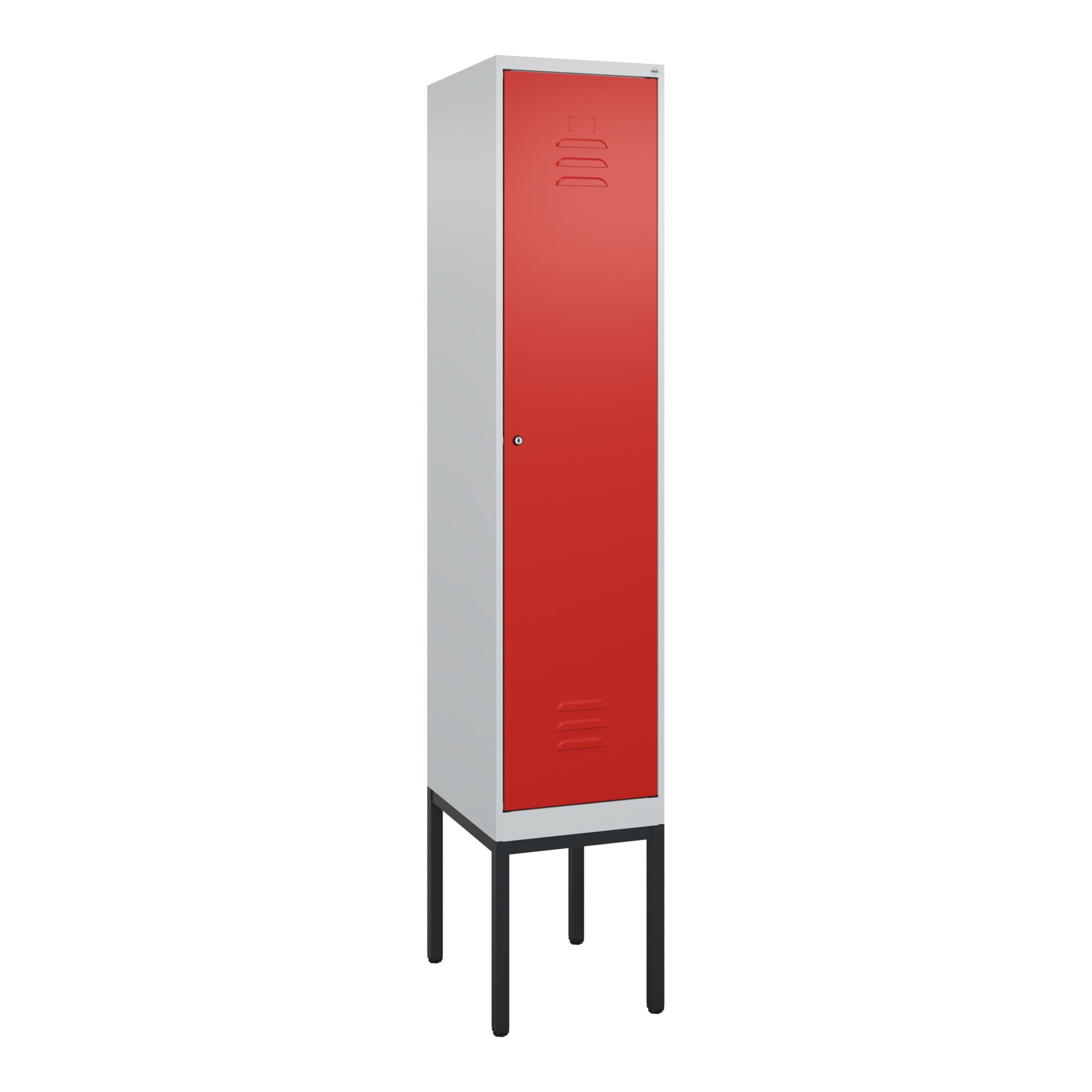 C+P Spind Classic PLUS, Gestell, 1 Abteil, 2120x400x500mm, 7035/3020 Verschluss Zylinderschloss 4 Garderobenhaken ; C + P Möbelsysteme