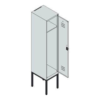 C+P Spind Classic PLUS, Gestell, Zylinderschloss, 4 Garderobenhaken