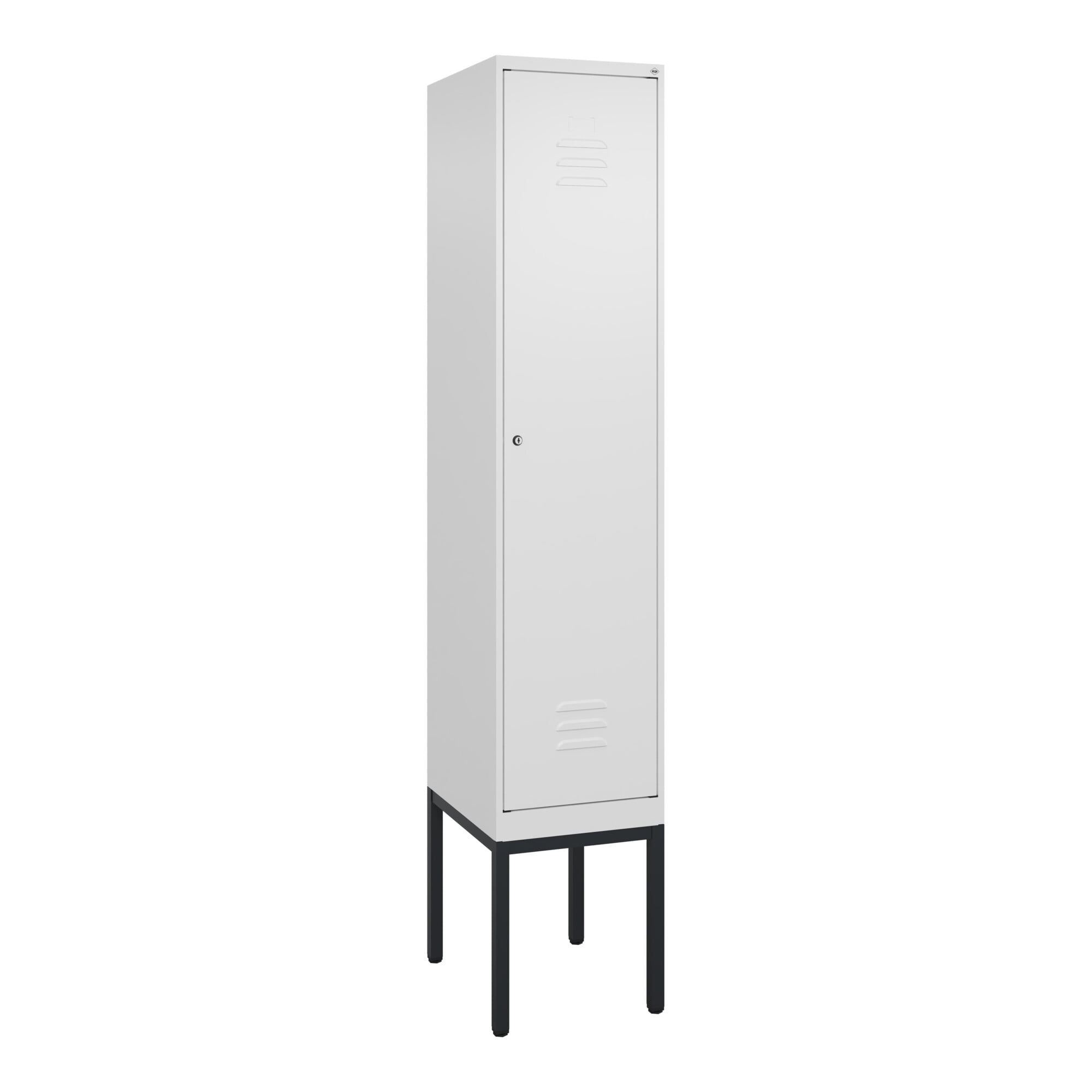 C+P Spind Classic PLUS, Gestell, 1 Abteil, 2120x400x500mm, 9016/9016 Verschluss Zylinderschloss 4 Garderobenhaken ; C + P Möbelsysteme