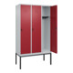 C+P Spind Classic PLUS, Gestell, 3 Abteile, 2120x1200x500mm, 7035/3003 Verschluss Sicherheits-Drehriegel 4 Garderobenhaken-5