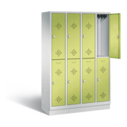 C+P Spind doppelstöckig Classic, H1800xB1190xT500mm, Front Viridingrün, Korpus Lichtgrau (8320-40)