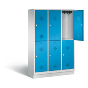 C+P Spind doppelstöckig Classic, H1800xB1200xT500mm, Front Lichtblau, Korpus Lichtgrau (8320-32)