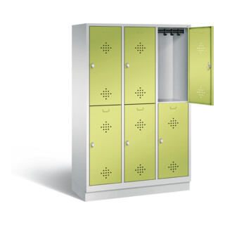 C+P Spind doppelstöckig Classic, H1800xB1200xT500mm, Front Viridingrün, Korpus Lichtgrau (8320-32)