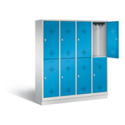 C+P Spind doppelstöckig Classic, H1800xB1590xT500mm, Front Lichtblau, Korpus Lichtgrau (8320-42)