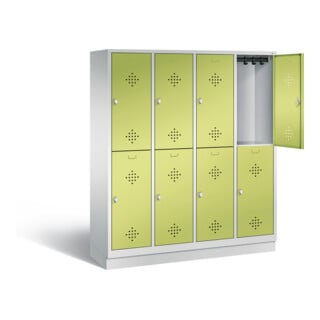 C+P Spind doppelstöckig Classic, H1800xB1590xT500mm, Front Viridingrün, Korpus Lichtgrau (8320-42)