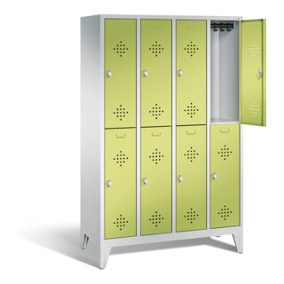 C+P Spind doppelstöckig Classic, H1850xB1190xT500mm, Front Viridingrün, Korpus Lichtgrau (8310-40)