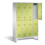 C+P Spind doppelstöckig Classic, H1850xB1190xT500mm, Front Viridingrün, Korpus Lichtgrau (8310-40)