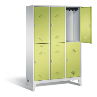 C+P Spind doppelstöckig Classic, H1850xB1200xT500mm, Front Viridingrün, Korpus Lichtgrau (8310-32)