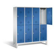 C+P Spind doppelstöckig Classic, H1850xB1590xT500mm, Front Enzianblau, Korpus Lichtgrau (8310-42)