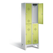 C+P Spind doppelstöckig Classic, H1850xB610xT500mm, Front Viridingrün, Korpus Lichtgrau (8310-20)