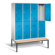 C+P Spind doppelstöckig Classic, H2090xB1590xT815mm, Front Lichtblau, Korpus Lichtgrau, Gestell Schwarzgrau (8350-42)