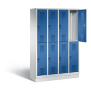 C+P Spind doppelstöckig Evolo, H1800xB1190xT500mm, Front Enzianblau, Korpus Lichtgrau (48320-40)