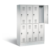 C+P Spind doppelstöckig Evolo, H1800xB1190xT500mm, Front Lichtgrau, Korpus Lichtgrau (48320-40)