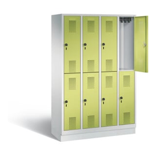 C+P Spind doppelstöckig Evolo, H1800xB1190xT500mm, Front Viridingrün, Korpus Lichtgrau (48320-40)