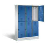 C+P Spind doppelstöckig Evolo, H1800xB1200xT500mm, Front Enzianblau, Korpus Lichtgrau (48320-32)