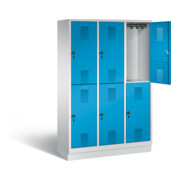 C+P Spind doppelstöckig Evolo, H1800xB1200xT500mm, Front Lichtblau, Korpus Lichtgrau (48320-32)