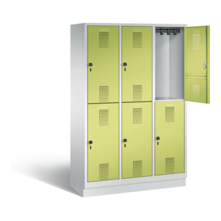 C+P Spind doppelstöckig Evolo, H1800xB1200xT500mm, Front Viridingrün, Korpus Lichtgrau (48320-32)