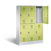 C+P Spind doppelstöckig Evolo, H1800xB1200xT500mm, Front Viridingrün, Korpus Lichtgrau (48320-32)