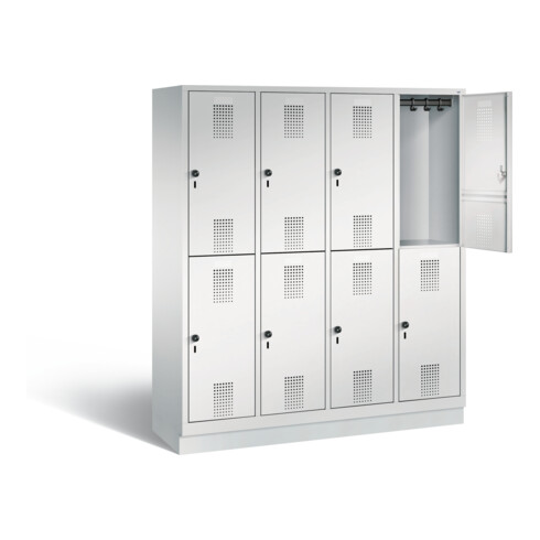 C+P Spind doppelstöckig Evolo, H1800xB1590xT500mm, Front Lichtgrau, Korpus Lichtgrau (48320-42)