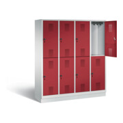 C+P Spind doppelstöckig Evolo, H1800xB1590xT500mm, Front Rubinrot, Korpus Lichtgrau (48320-42)