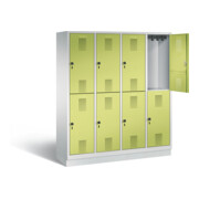 C+P Spind doppelstöckig Evolo, H1800xB1590xT500mm, Front Viridingrün, Korpus Lichtgrau (48320-42)