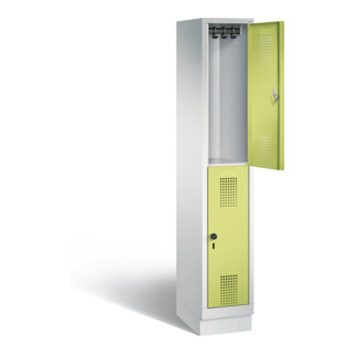 C+P Spind doppelstöckig Evolo, H1800xB320xT500mm, Front Viridingrün, Korpus Lichtgrau (48320-10)
