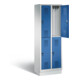C+P Spind doppelstöckig Evolo, H1800xB610xT500mm, Front Enzianblau, Korpus Lichtgrau (48320-20)-1