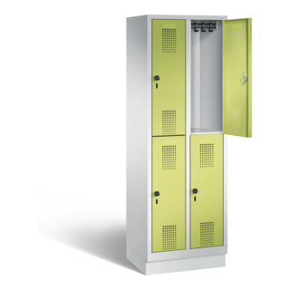 C+P Spind doppelstöckig Evolo, H1800xB610xT500mm, Front Viridingrün, Korpus Lichtgrau (48320-20)