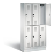 C+P Spind doppelstöckig Evolo, H1800xB900xT500mm, Front Lichtgrau, Korpus Lichtgrau (48320-30)