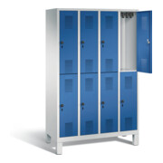 C+P Spind doppelstöckig Evolo, H1850xB1190xT500mm, Front Enzianblau, Korpus Lichtgrau (48310-40)