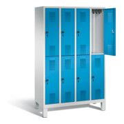 C+P Spind doppelstöckig Evolo, H1850xB1190xT500mm, Front Lichtblau, Korpus Lichtgrau (48310-40)